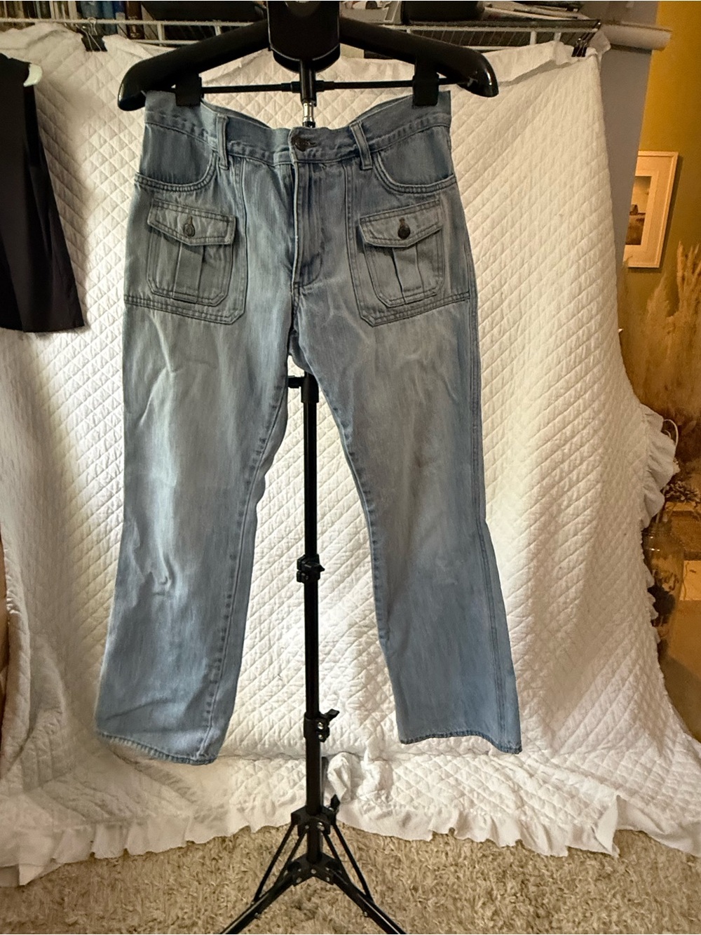 Vintage Old Navy Light Blue Women’s Denim Cargo Jeans